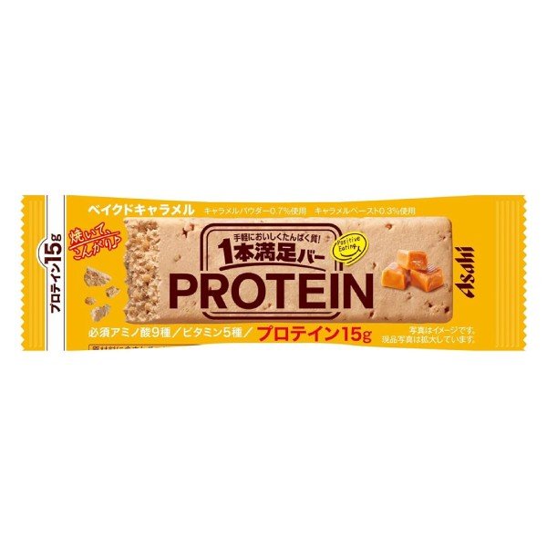 Asahi Ippon Manzoku Bar PROTEIN Baked Caramel 45g